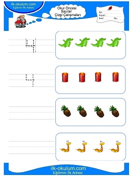 Çocuklar İçin Çizgi Çalışma Sayfaları 